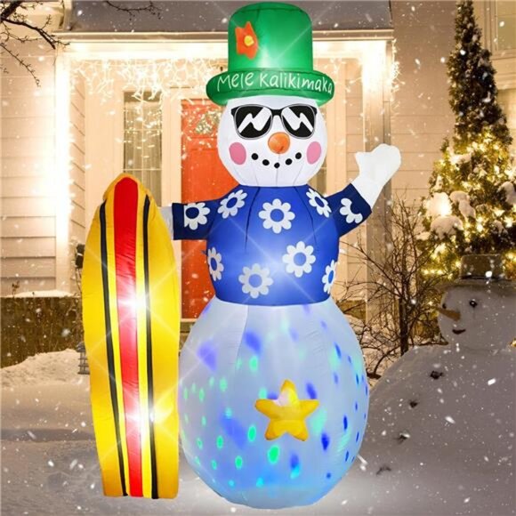 Snowman Inflatable Christmas Yard Decor 8ft Giant Frosty Blow Up Inflatables